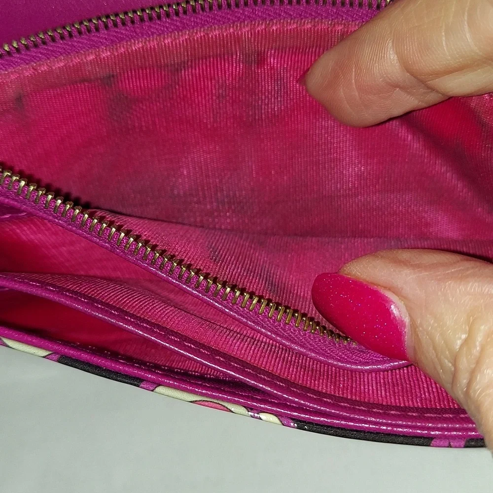 Emilio Pucci-Vintage Multi-color Print Bifold wallet in pink, purple & black - Picture 5 of 11